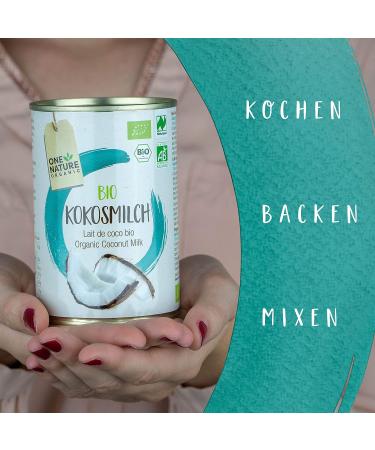 ONE NATURE Organic Coconut Milk - Pack of 6 (6 x 400g) | Premium Vegan Dairy Alternative for Cooking & Baking - Buy Online on GoSupps.com