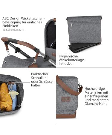 ABC Design Urban I Diaper Bag - Unisex Water-Repellent Baby Wrap Backpack with Diaper Pad & Stroller Hook - Multi-Functional Baby Bag in Asphalt - Buy Online on GoSupps.com