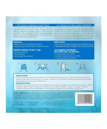 Garnier SkinActive Super Hydrating Sheet Mask 0.08 oz - 1 Count | Moisturizing Face Mask - Buy Online on GoSupps.com