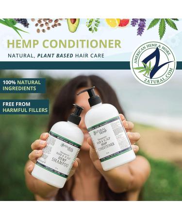 Hemp Conditioner - SLS Free 100% Natural Infused with Hemp for Healthy Scalp & Smoother Hair - 16 oz - Buy Online on GoSupps.com