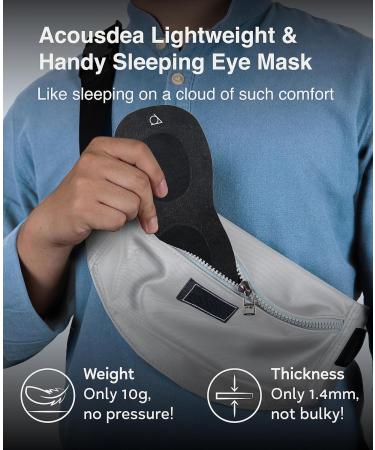 Acousdea Large No Strap Sleeping Eye Mask for Men and Women - 100% Light Block-Out, Comfortable, Soft, Side-Sleeper Friendly - Best for Traveling - Zero Pressure Eye Mask for Sleeping - 1 Count - Buy Online on GoSupps.com