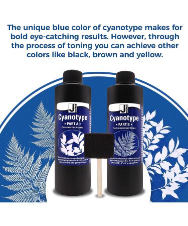 Jacquard Cyanotype Kit for Paper and Fabric - 2 Component Sensitizer Set with Moshify Sponge Brush - Buy Online on GoSupps.com