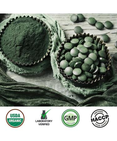 Organic Chlorella Spirulina Tablets - Immune Support & Energy Boost - Broken Cell Wall, Rich in Chlorophyll - 50 Servings, 3.52 oz - Buy Online on GoSupps.com