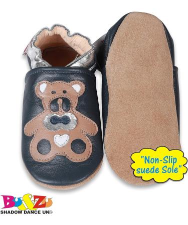 SHADOW DANCE UK Baby Shoes | Soft Sole Toddler Shoes for Boys & Girls | Leather Winter Booties with Bow Tie Teddy Bear | Size 12-18 Months - Buy Online on GoSupps.com