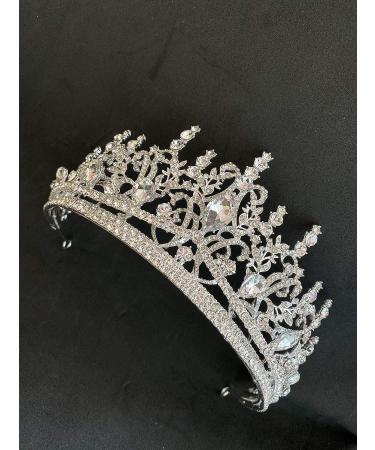 Baroque Crystal Water Drop Bridal Tiara Crown for Wedding | Rhinestone Leaf Jewelry - Buy Online on GoSupps.com