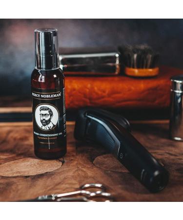 Percy Nobleman Beard Oil - 99% Natural Signature Scented Blend for Conditioning and Softening Facial Hair (100ml) - Buy Online on GoSupps.com