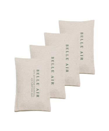 Belle Air 100% Activated Charcoal Air Purifying Bags Odor Absorber | 6x More Effective Than Bamboo Charcoal | Safely Removes Odors, Toxins, and Excess Moisture for Homes, Cars, Fridges, etc.