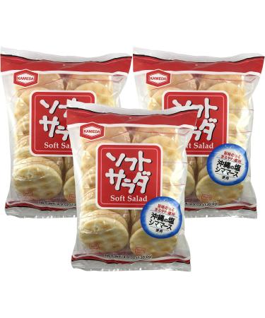 Kameda Soft Salad Rice Crackers 20pcs 4.9oz (3 Pack) 4.9 Ounce (Pack of 3)