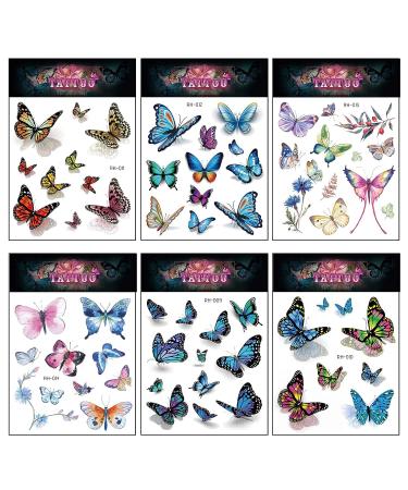 Konsait Kids Butterfly Temporary Tattoos 16 Sheets | Fake Tattoo Stickers for Girls, Children's Birthday Party Favors - Buy Online on GoSupps.com