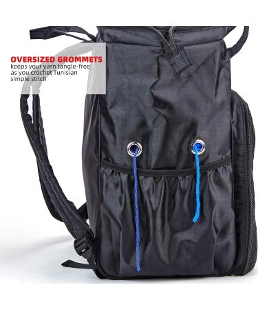 HOMEST Knitting Bag Backpack - Large Yarn Holder with Custom Front Pocket - Black - Buy Online on GoSupps.com