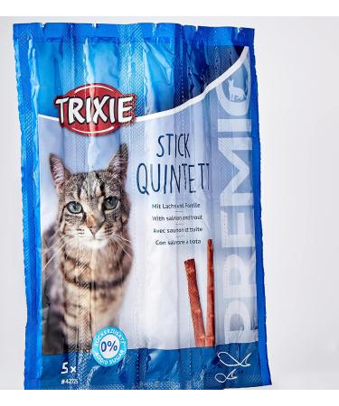 Premio Quadro-Sticks Anti-Hairball Treats for Cats - Salmon & Trout Flavor 5 Pack (5g Each) | International Shipping Available - Buy Online on GoSupps.com
