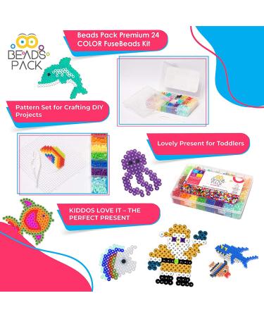 BeadsPack Fuse Beads Kit for Kids 4200 5mm Beads, Pegboard, Tweezer, Patterns & Iron-On Paper 24 Colorful Melty Beads Ideal for Kids Crafts & Gifts - Buy Online on GoSupps.com
