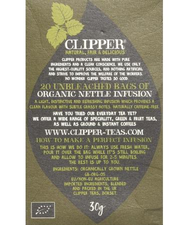 Clipper Organic Nettle Herbal Infusion Tea (20 Bags) - Buy Online on GoSupps.com