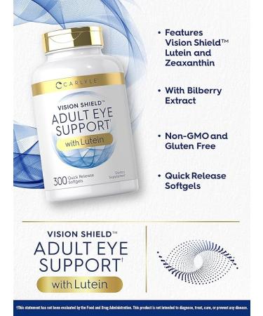 Carlyle Adult Eye Support with Lutein & Zeaxanthin | 300 Capsules | Non-GMO & Gluten Free - Buy Online on GoSupps.com
