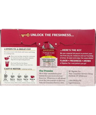 Bigelow Pomegranate Pizzazz Herb Tea - 20 Bags | Refreshing & Fruity Blend - Buy Online on GoSupps.com