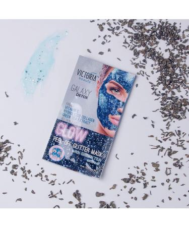 Victoria Beauty Peel Off Mask - Glitter Glow Face Mask with Collagen Vitamin C & Green Tea for Blackheads | Optimal Facial Care (12 x 10ml) - Shop Now! - Buy Online on GoSupps.com
