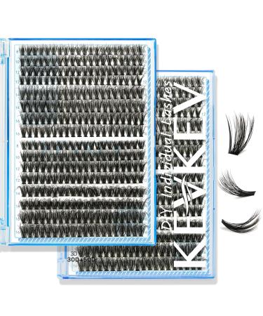 KevKev Lash Clusters 3D Fluffy Cluster Lashes 320 Pcs DIY Lash Extensions 30+50D 8-16 Mixed Eyelash Clusters Individual Lashes Cluster Thin Band & Soft (Fluffy 30+50D D-8-16mix) D-8-16mix(Fluffy) 30D+50D