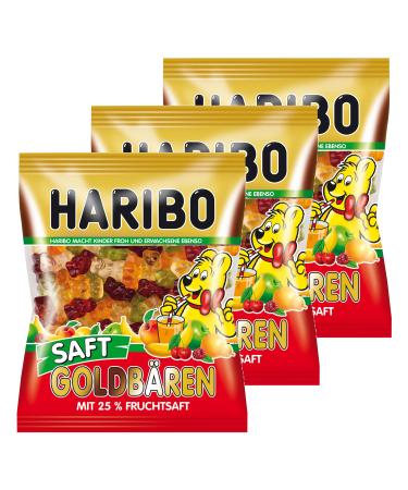 HARIBO Haribo Pack of 3 Gold Teddy Bears - Rubber Bears - In Bag