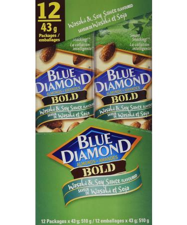 Blue Diamond Almonds Wasabi & Soy Almonds 43 Grams (pack of 12) - Buy Online on GoSupps.com