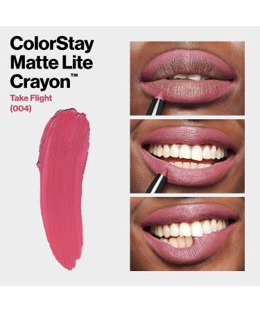 REVLON ColorStay Matte Lite Lipstick | Smudgeproof & Water-Resistant Lipcolor in Take Flight (004) | Built-in Sharpener | 0.049 oz - Buy Online on GoSupps.com