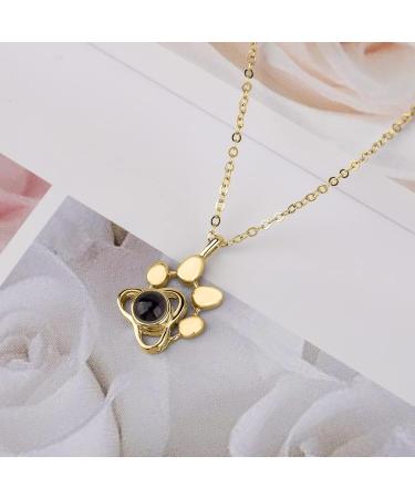 CSSTONE Dog Paw Photo Necklace | 925 Sterling Silver Projection Chain with Picture | I Love You Memory Gift for Women & Pets - Buy Online on GoSupps.com