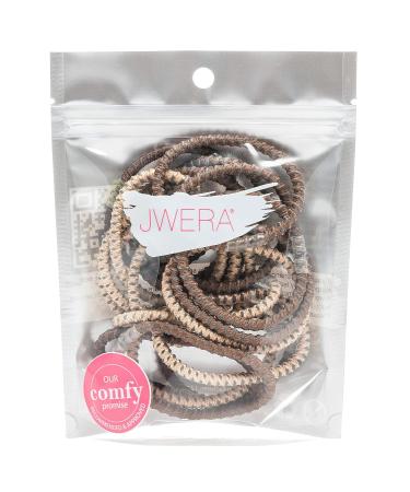18 Pcs Slide Proof Brown Hair Ties with Rubber Grip | No Slip Elastic Hair Ties for Thick Hair | Men & Women | Slideproof Braided Ponytail Holders - Buy Online on GoSupps.com
