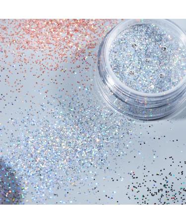 Holographic Glitter Shaker Set - 100% Cosmetic Glitter for Face Body Nails Hair & Lips - 6 Vibrant Colors - 5g | Moon Glitter - Buy Online on GoSupps.com