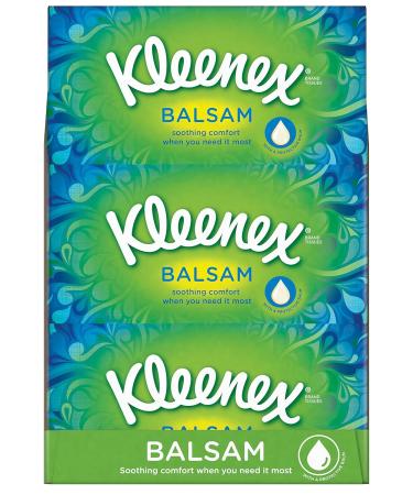 Kleenex Balsam Tissues - Pack of 12 | Soft & Soothing Facial Tissues for Sensitive Skin - International Shipping Available - Buy Online on GoSupps.com