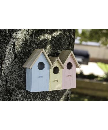 3 in 1 Wooden Wild Bird House - Predator Proof Nesting Box for Small Birds - Garden Ornament - Buy Online on GoSupps.com