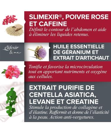 E'LIFEXIR - Vientre Plano Intensive Serum - Defines Volume Drains and Tones the Abdomen - Firming Cream - Contains SLIMEXIR PINK PEPPER and Caffeine - For Men and Women - 150ml - Buy Online on GoSupps.com