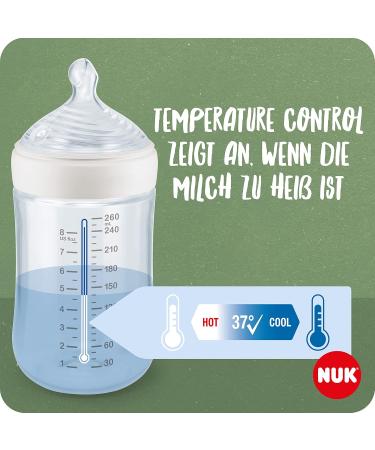 Nuk Nature Start Set - 2 Temperature Control Bottles (150ml & 260ml) + Pacifier for 0-6 Months - Multi-Colored - Buy Online on GoSupps.com