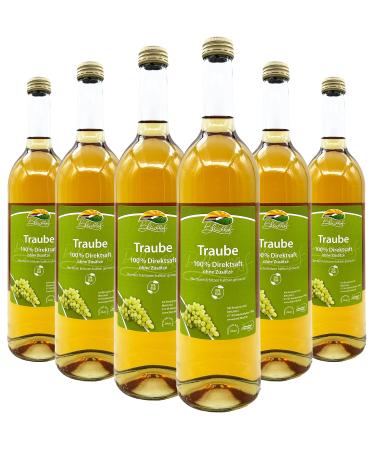 Bleichhof grape juice (white) - 100% direct juice natural and vegan WITHOUT added sugar pack of 6 (6x 0.72l) Grape 720 ml (pack of 6)