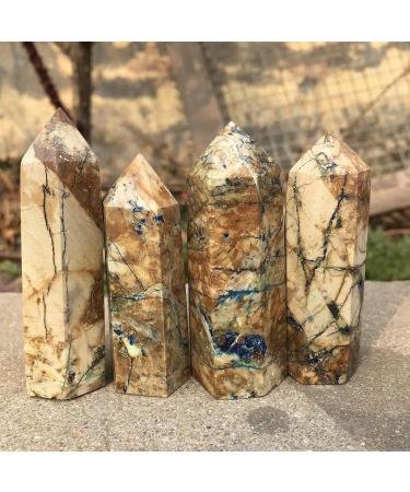 Natural Raw Azurite Quartz Point Decorative Geological Tower Gemstones and Crystals Minerals Decoration Full of Texture 1pcs - Buy Online on GoSupps.com