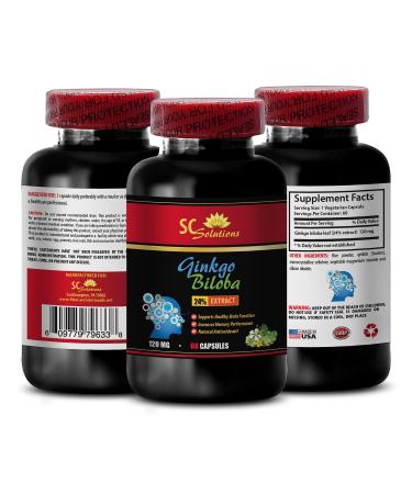 vitamins for brain and memory - GINKGO BILOBA 50:1 EXTRACT 120MG - gingko biloba plant ginkgo leaf extract capsules increase immune system antioxidant pills ginkgo biloba extract formula 1Bot 60C