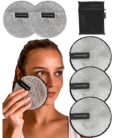 Reusable Makeup Remover Pads Set -Ogato- Reusable Face Pads for All Skin- Our Makeup Eraser Cloth and Reusable Makeup Pads Include a Free Laundry Bag - Eye Makeup Remover Pads are Extra Large, 5" 6 Pack - Make up Set