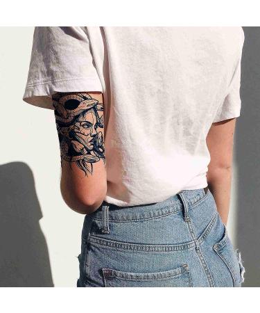 Dopetattoo Medusa Temporary Tattoo - 4 Sheets | Semi-Permanent Body Art for Women & Men - Buy Online on GoSupps.com