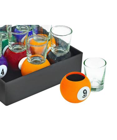 Fairly Odd Novelties Billiards Pool Ball Shot Glasses Set - 9-Piece Fun Sports Bar Drinking Gift Pack, 1 Ounce, Multicolor - Buy Online on GoSupps.com