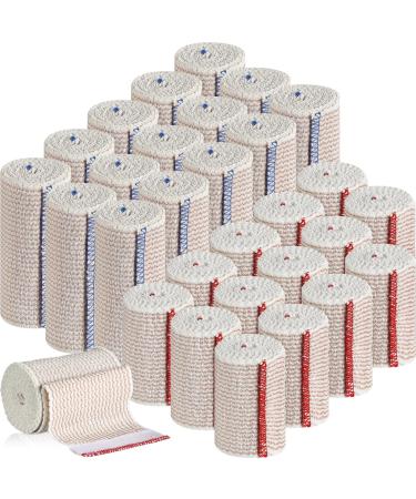 30 Pcs Elastic Bandage Wrap Compression Bandage with Self Closure Washable Reusable Elastic Bandage for Sports Sprains Injuries (3 Inch  4 Inch in Width)