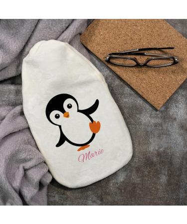 Personalized Hot Water Bottle - Custom Cozy Heat Bottle Cover with Names | 800ml Penguin Design | Perfect Christmas Gift for Kids & Adults - Buy Online on GoSupps.com
