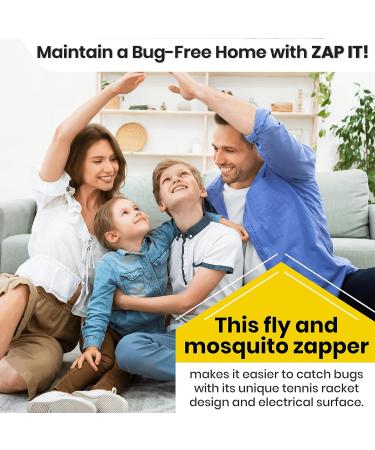 Zap it! Bug Zapper - Battery-Operated Mosquito & Fly Killer Racket with 3500 Volts & LED Light - Includes 2 AA Batteries - Best for Indoor & Outdoor Use - Buy Online on GoSupps.com