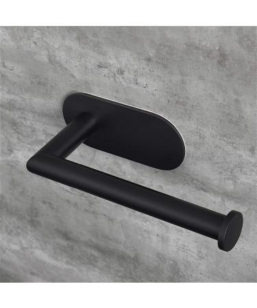 Matte Black Toilet Paper Holder - Stainless Steel Adhesive Roll Holder for Bathroom - Buy Online on GoSupps.com