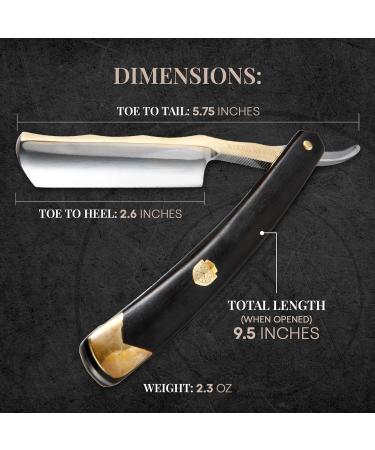 Gold Straight Razor Kit - Complete Shaving Set for Men | Stainless Steel Ebony Handle Brush & Soap | Perfect Gift Idea - Buy Online on GoSupps.com