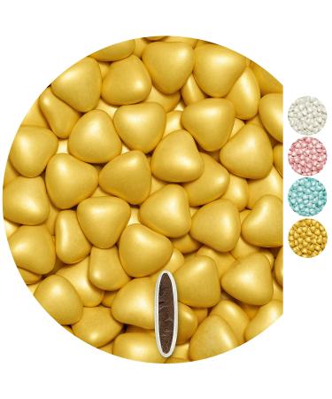 One -in chocolate hearts Pearl 500g approx. 245 hours of gold med.Guesses wedding chocolate drage chocolate lens dragees baptisms heart candy bar canybar wedding almonds baptismal tanks heart drages - Buy Online on GoSupps.com
