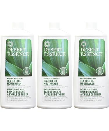 Desert Essence Tea Tree Mouthwash 16 fl oz Refill - Pack of 3 | Natural Oral Care - Buy Online on GoSupps.com