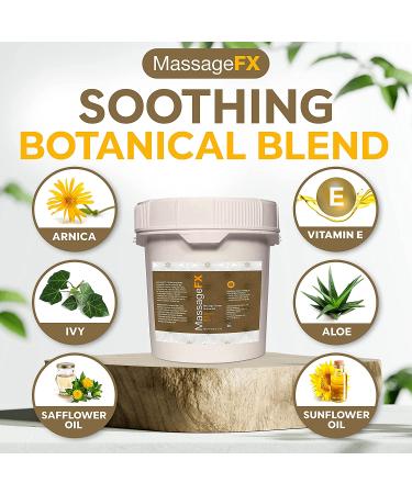 MASSAGE FX Unscented Massage Cream 1 Gallon - Deep Tissue to Relaxing Light Massages - Non-Greasy Formula with Sweet Almond, Sunflower Seed Oil, Ivy, Arnica & Aloe - Paraben Free - 128 Fl Oz - Buy Online on GoSupps.com