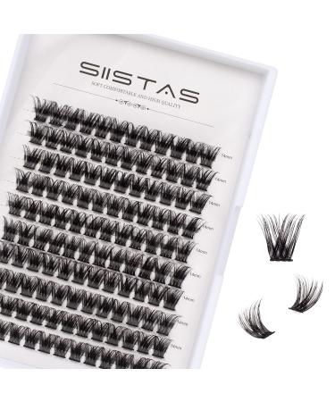 Individual Lashes Cluster Lashes D Curl 120 Cluster 14mm DIY Eyelash Extension False Lashes Individual Natural&Mega Styles Soft for Personal Makeup Use at Home (06-14mm) W06#(14mm)