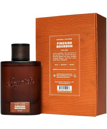 Dr. Squatch Fireside Bourbon Men's Cologne - Cedarwood, Clove & Patchouli Fragrance - Natural & Sustainable - Buy Online on GoSupps.com