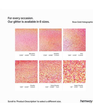 Hemway Ultra Sparkle Glitter Rose Gold Holographic 100g - Multi-Purpose Epoxy Resin for Arts, Crafts & Cosmetics - Buy Online on GoSupps.com