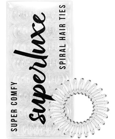 SUPERLUXE 8pcs Clear Spiral Hair Ties - Painlessly keep your hair up with no crease  damage  or tangles transparent ponytail holder hair bands - small coil elastic hair accessory for all hair types - Buy Online on GoSupps.com