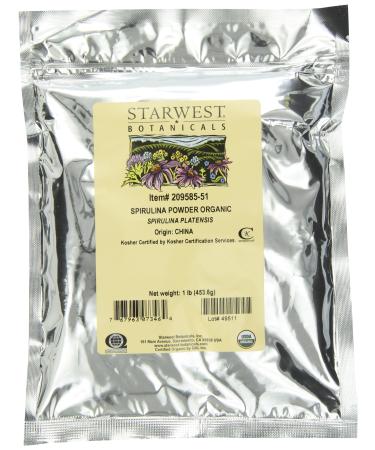 Starwest Botanicals Spirulina Powder Organic 1 lb (453.6 g)